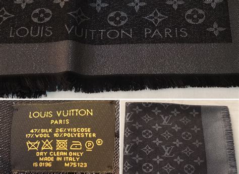 authentic vs fake louis vuitton monogram shawl tag|are my louis vuitton shawls real.